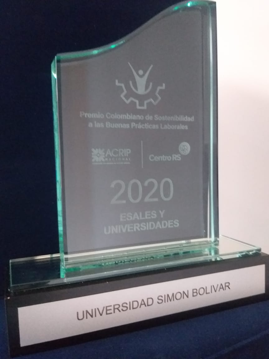 Imagen del reconocimiento entregado a Unisimón.